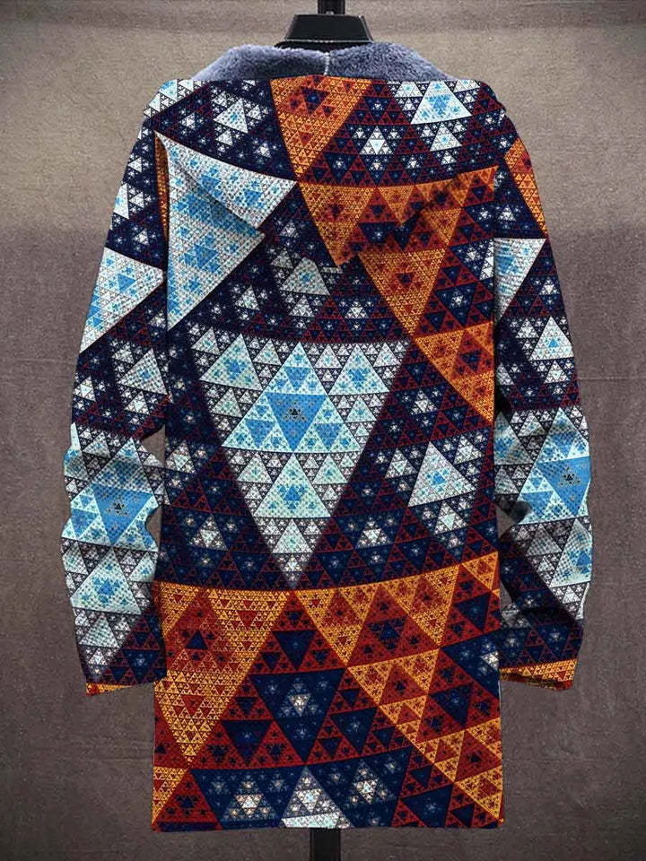 Caprice Geometric Art Coat – back