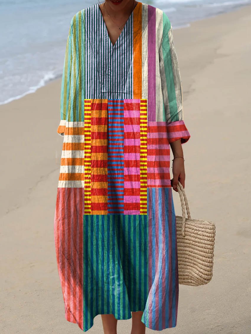 Rossa | Vintage Geometric Dress