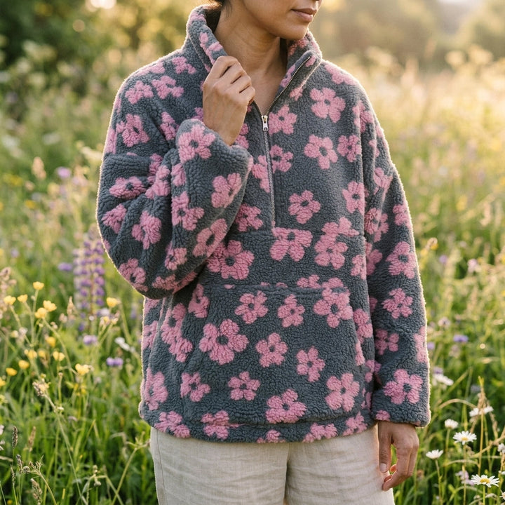 Ottilie | Cozy Floral Fleece Sweater for Effortless Style