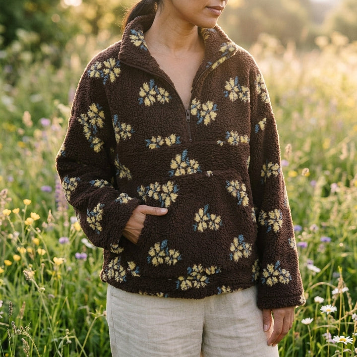 Ottilie | Cozy Floral Fleece Sweater for Effortless Style