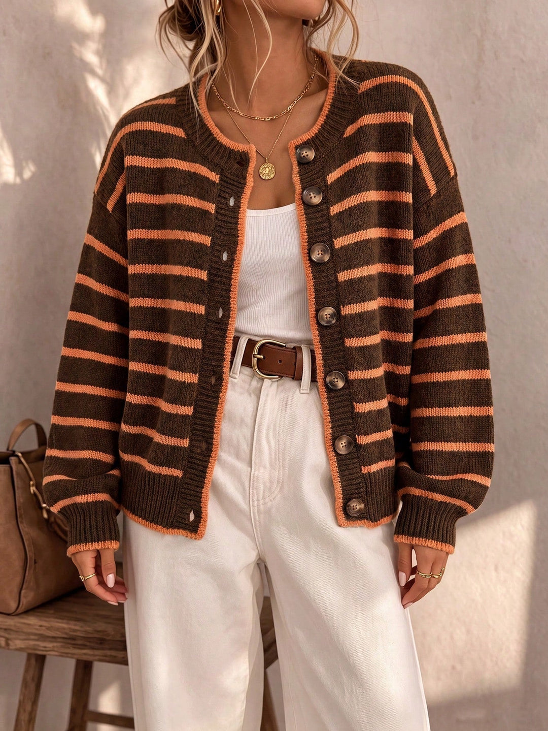 Mabel | Striped Knit Cardigan