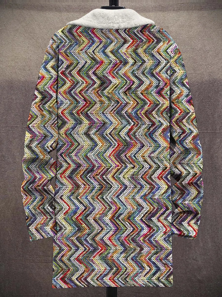 Zenobia Chevron Art Coat – back