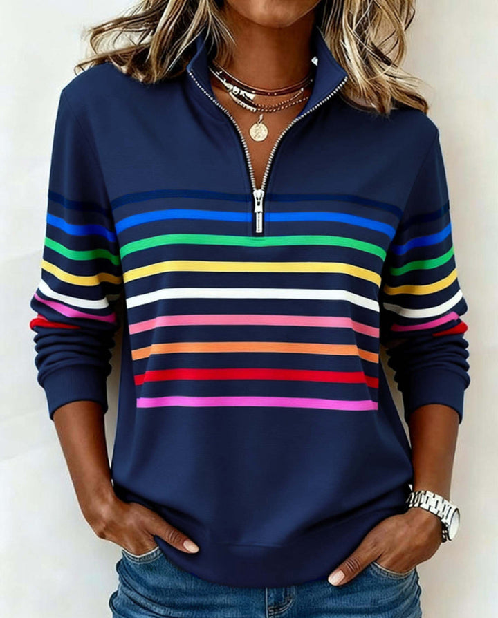 Maggie Casual Multicolor Stripe Pullover