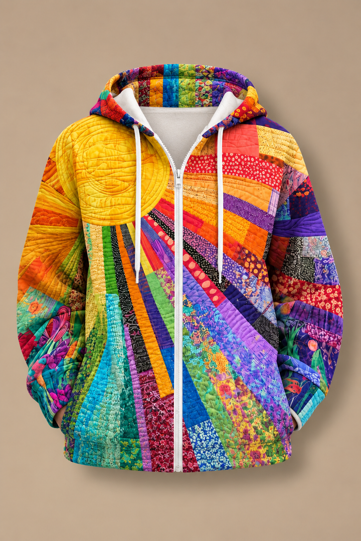 Rhealyn | Sunburst Print Open-Front Jacket