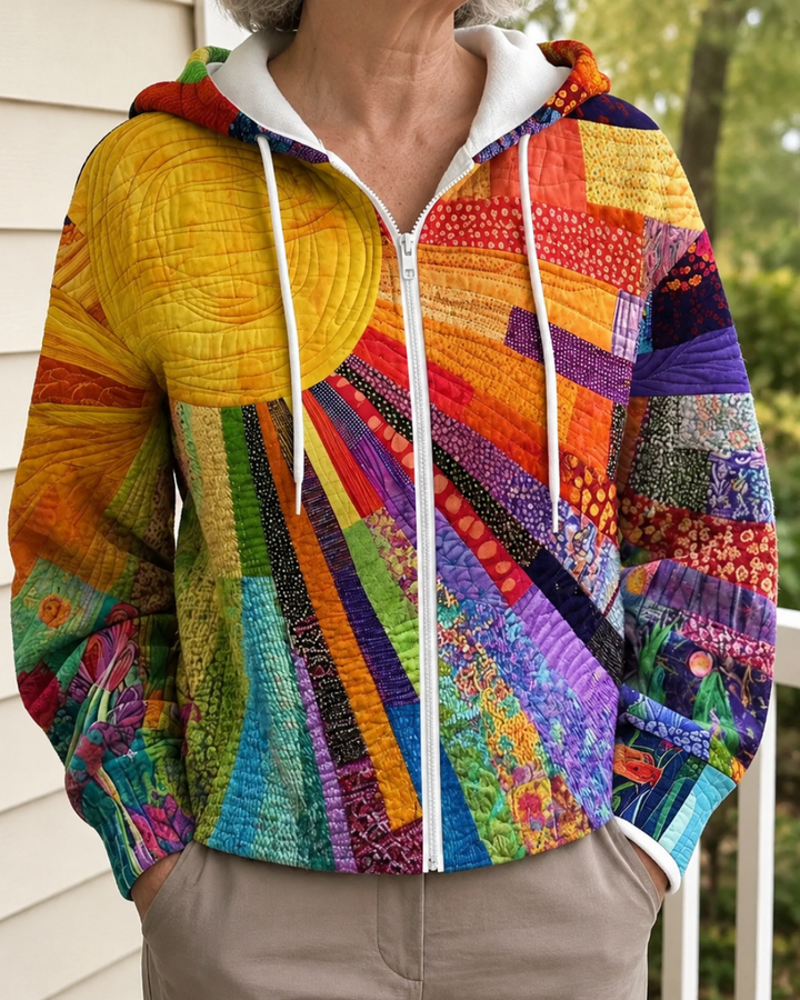 Rhealyn | Sunburst Print Open-Front Jacket