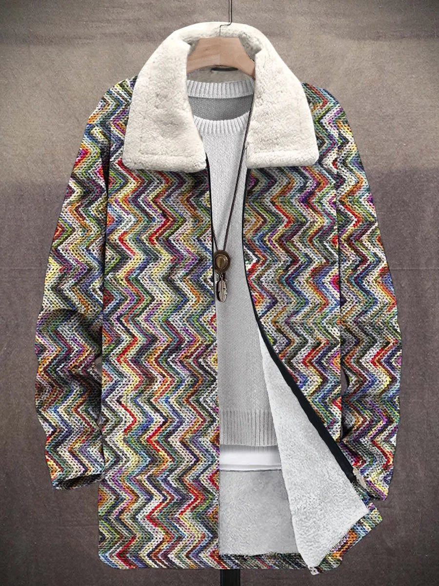 Zenobia Chevron Art Coat – front