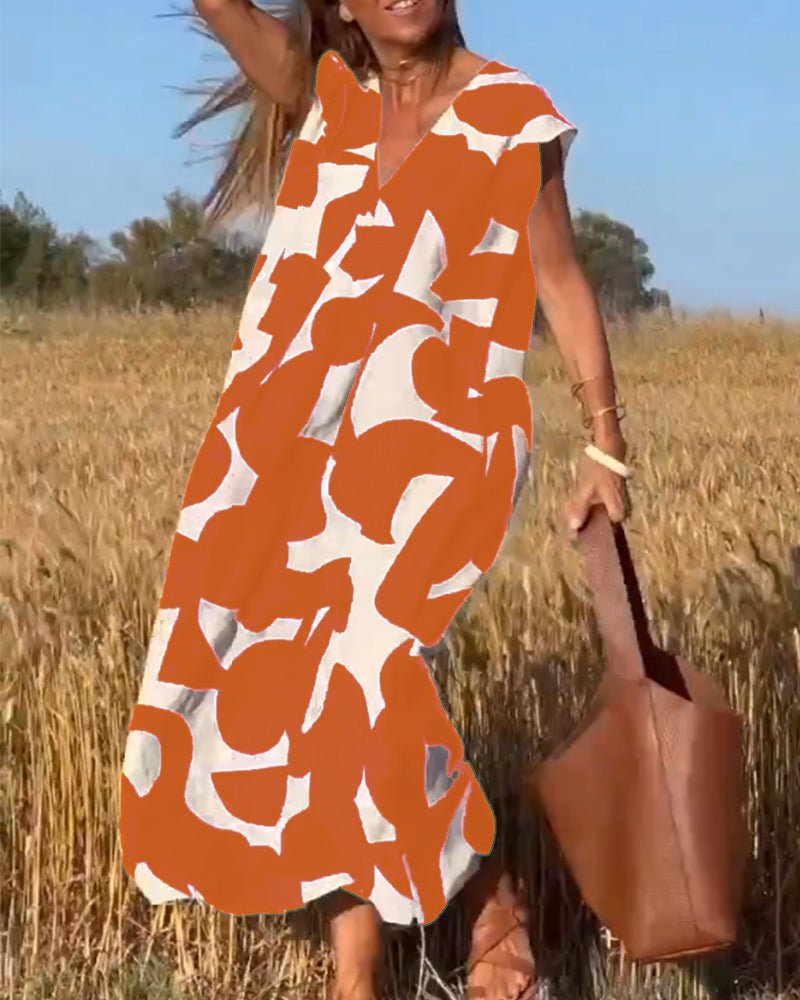 Amelia | Printed V-Neck Dress