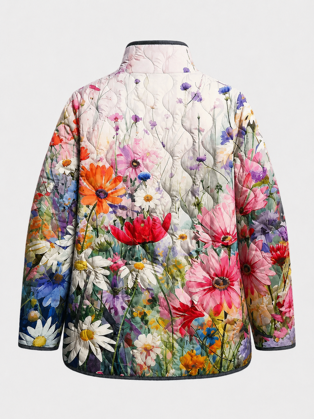 Kaia Charming Vintage Floral Print Quilted Jacket