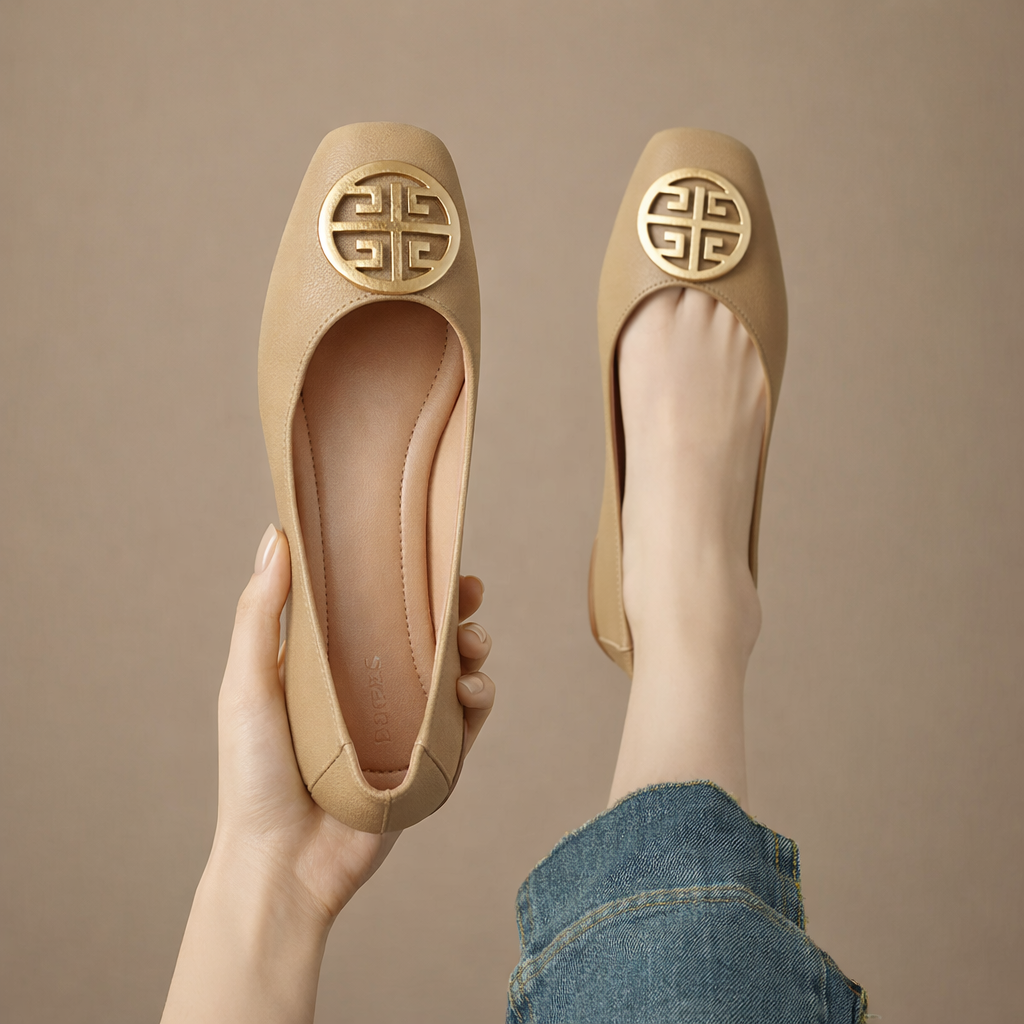 Orchard Leather Flats Red