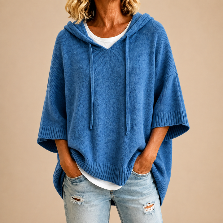 Oriana | The Cozy Hooded Knit Poncho