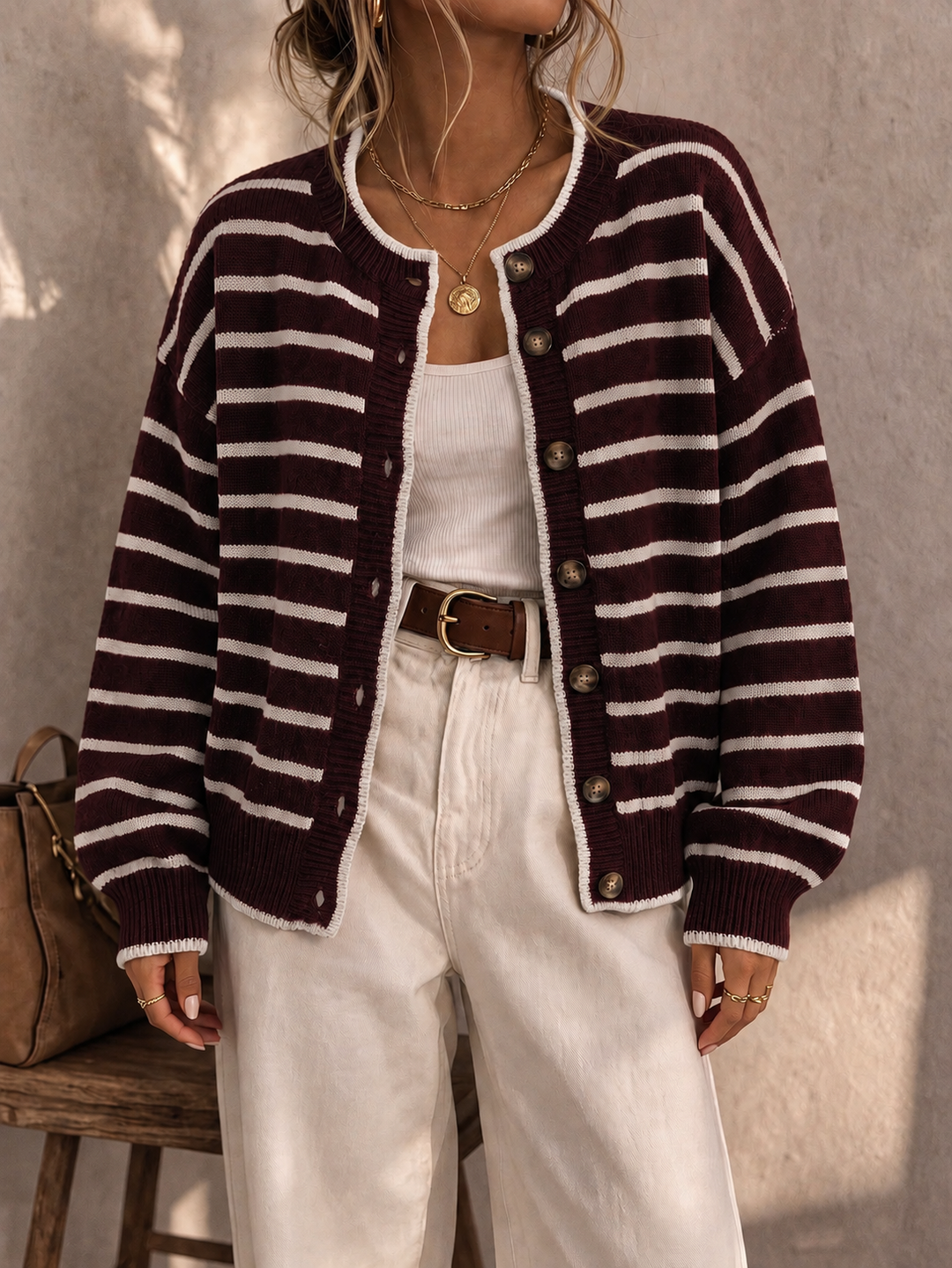 Mabel | Striped Knit Cardigan