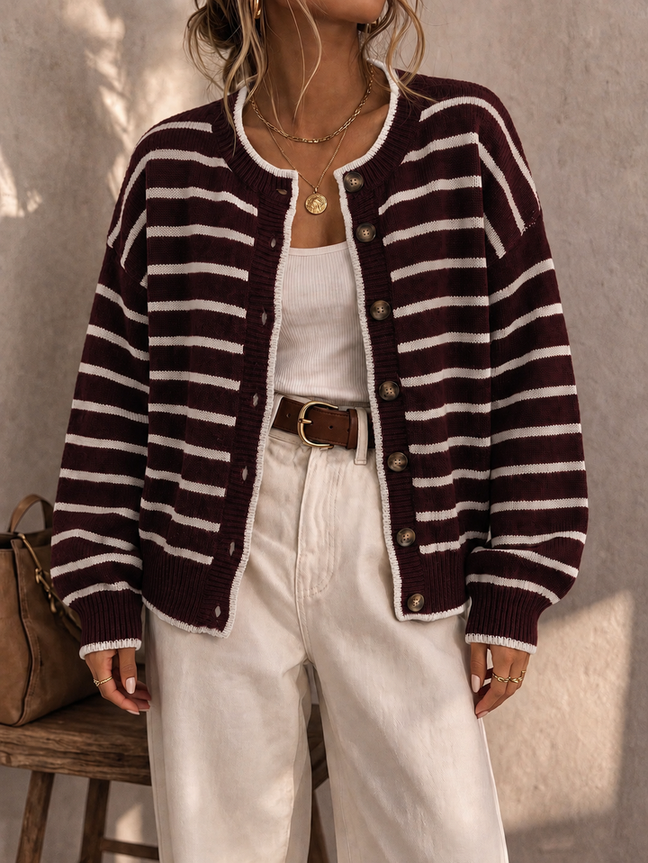 Mabel | Striped Knit Cardigan