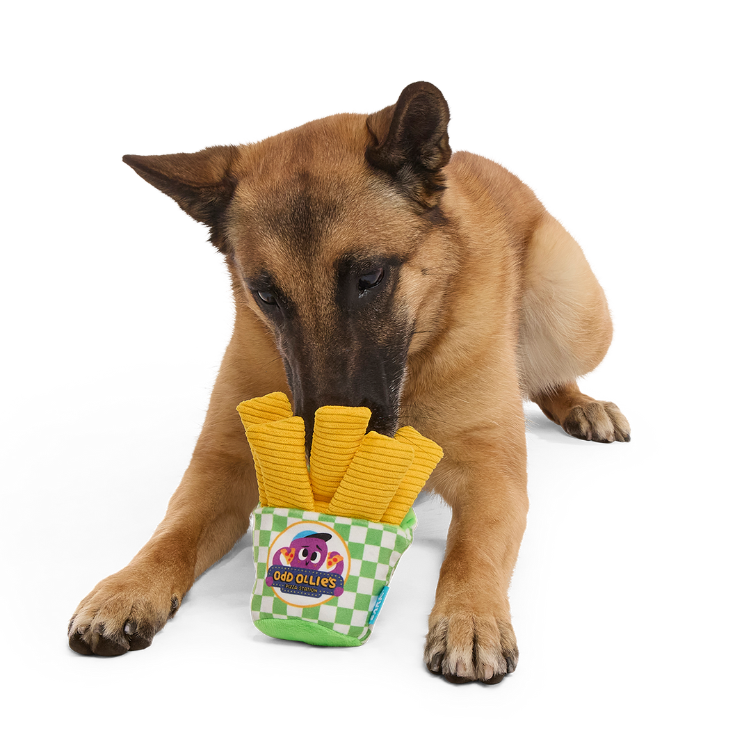 Crinkle Mutt Fries Plush Tug + Enrichment Dog Toy