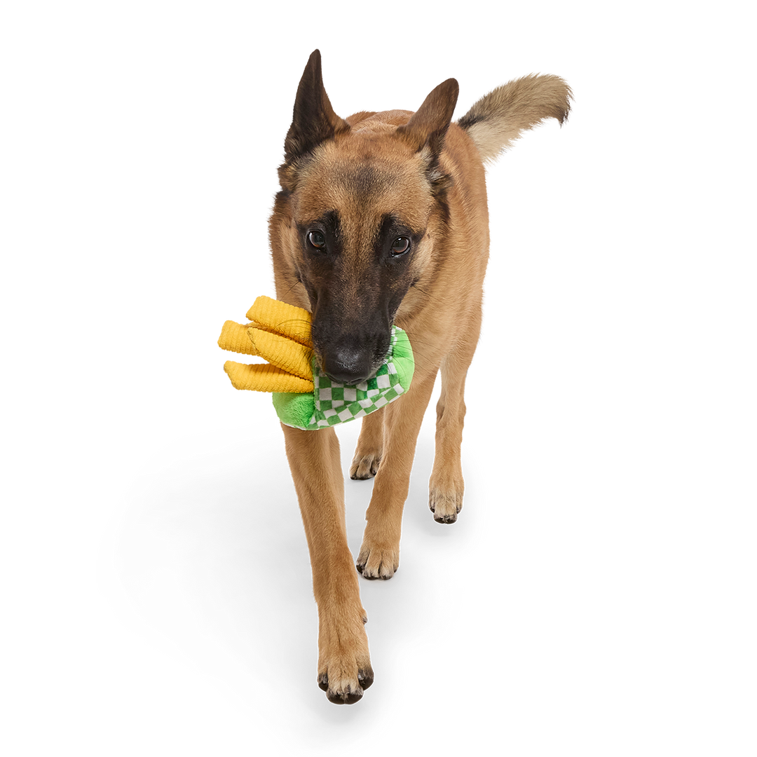 Crinkle Mutt Fries Plush Tug + Enrichment Dog Toy