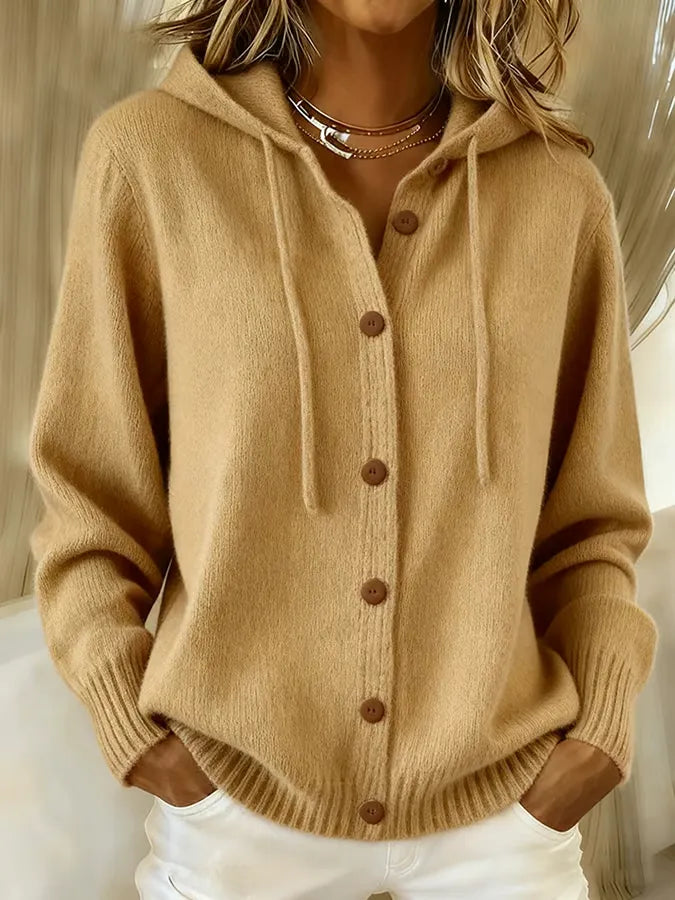 Brenda Cozy Button Cardigan Hoodie