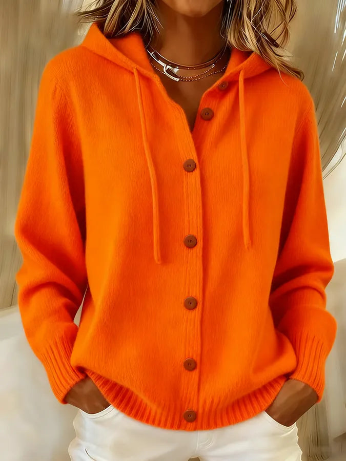 Brenda Cozy Button Cardigan Hoodie