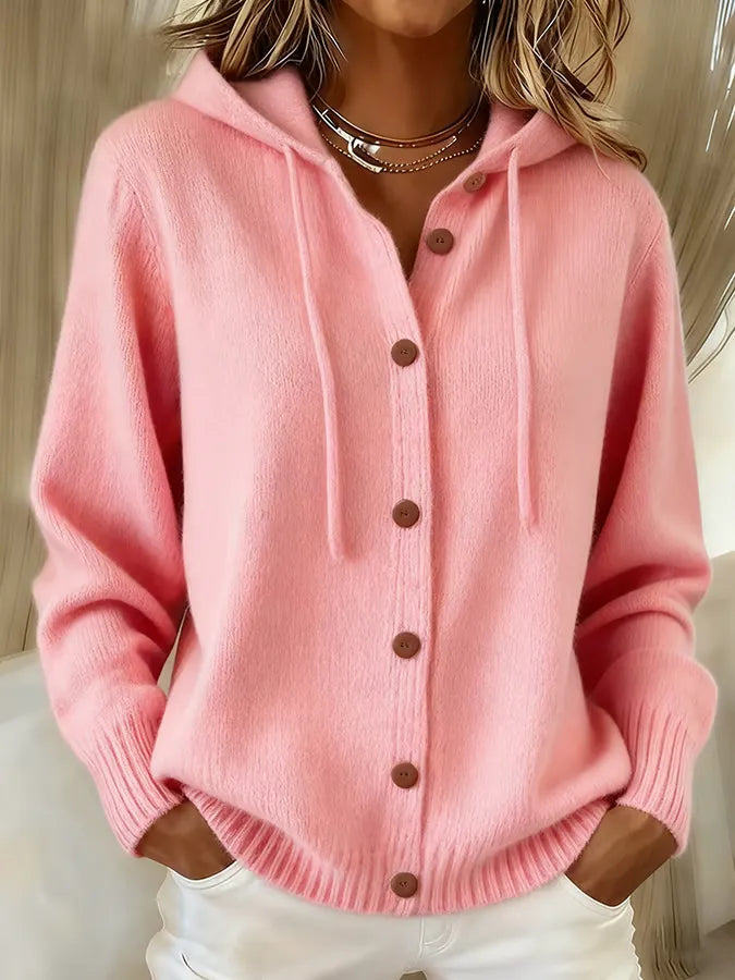 Brenda Cozy Button Cardigan Hoodie