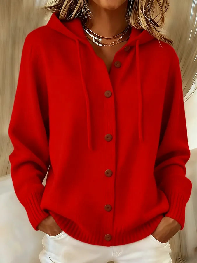 Brenda Cozy Button Cardigan Hoodie