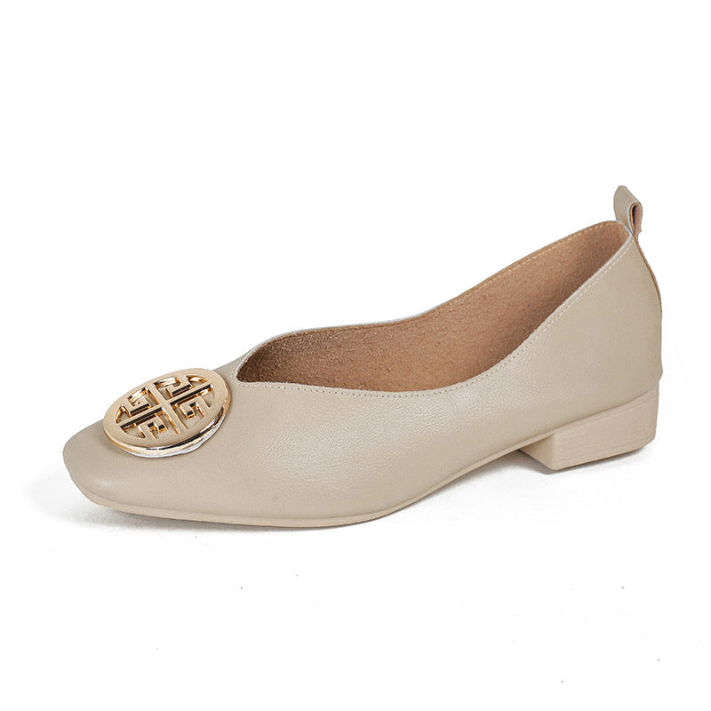 Orchard | Leather Square-Toe Flats