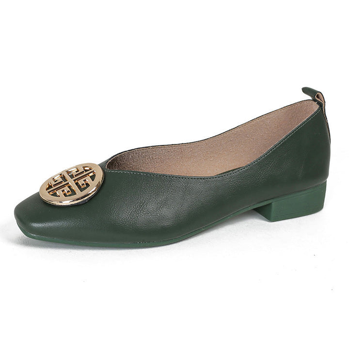 Orchard | Leather Square-Toe Flats