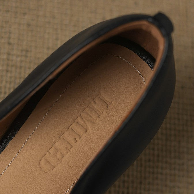 Calenne Leather Kitten Heels Onyx Black