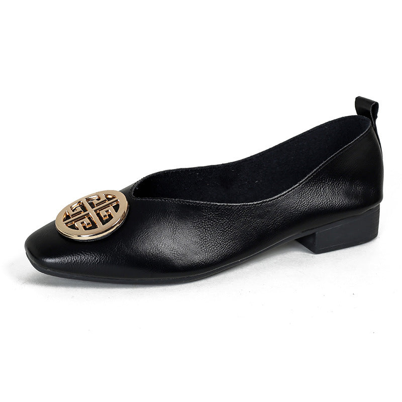 Orchard | Leather Square-Toe Flats
