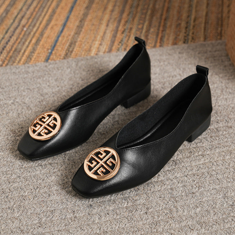 Orchard | Leather Square-Toe Flats