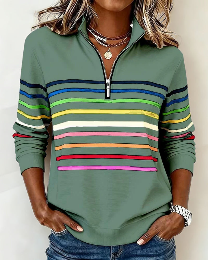 Maggie Casual Multicolor Stripe Pullover