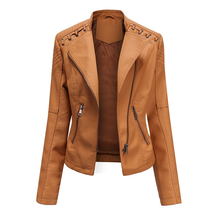 Marguerite Women's Asymmetrical Grommet Moto Quilted Jacket