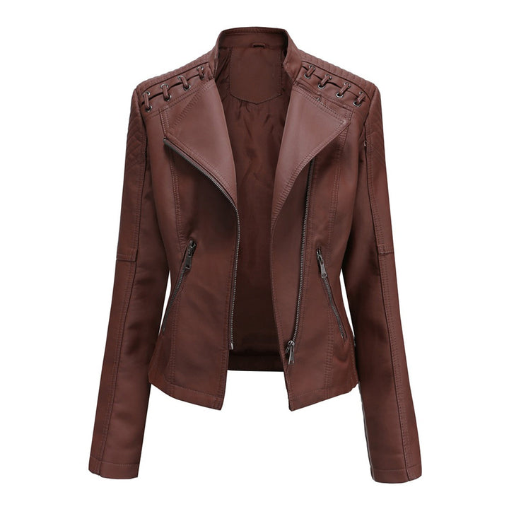 Marguerite Women's Asymmetrical Grommet Moto Quilted Jacket