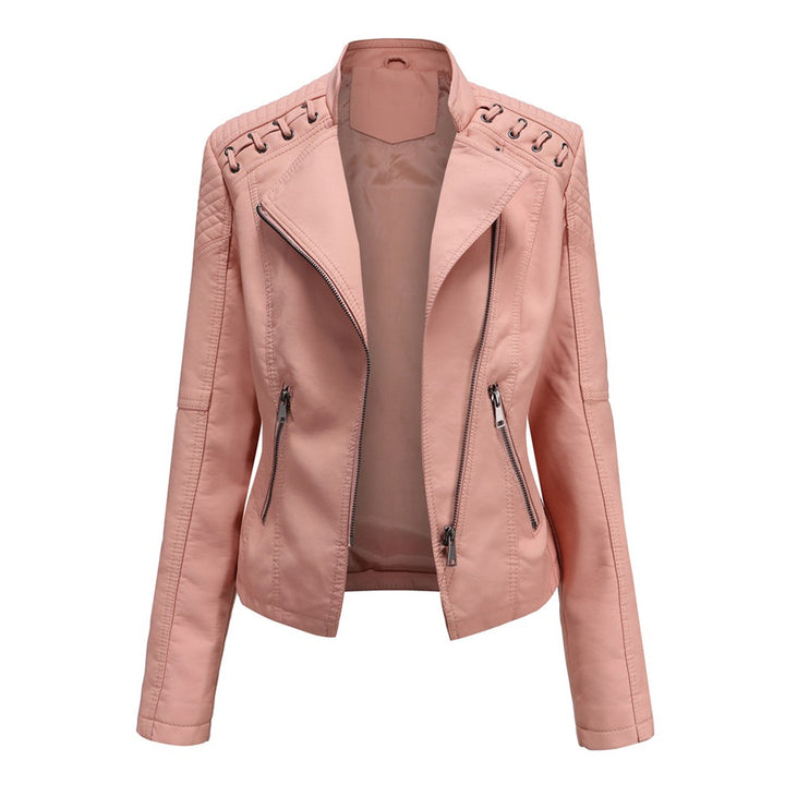 Marguerite Women's Asymmetrical Grommet Moto Quilted Jacket
