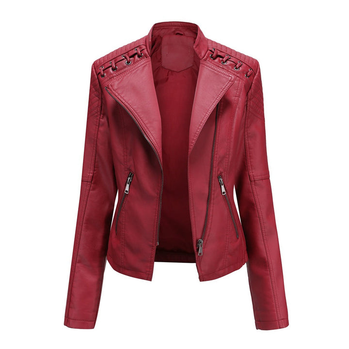Marguerite Women's Asymmetrical Grommet Moto Quilted Jacket