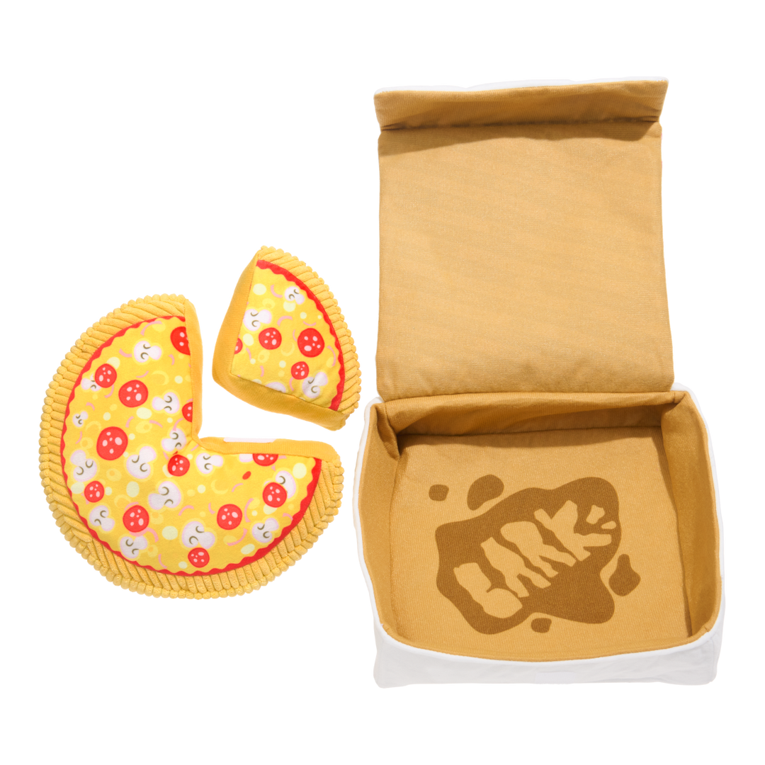 Pizza Pawty Plush Multi-Part + Enrichment Dog Toy