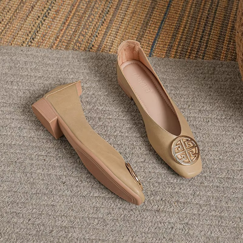 Orchard Leather Flats Green