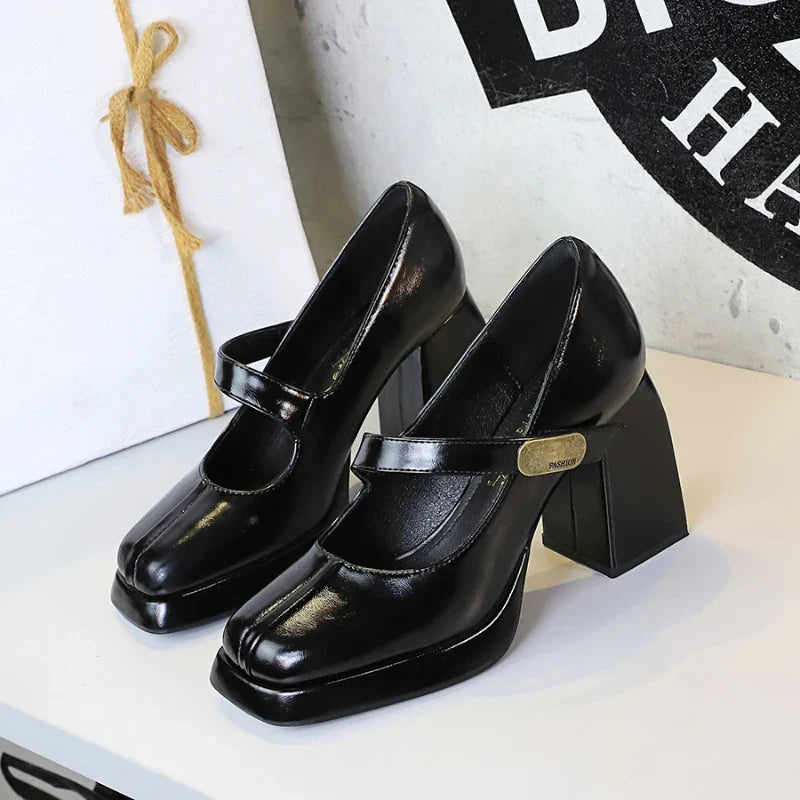 Elena™ | Chunky T-Strap Mary Jane Heels