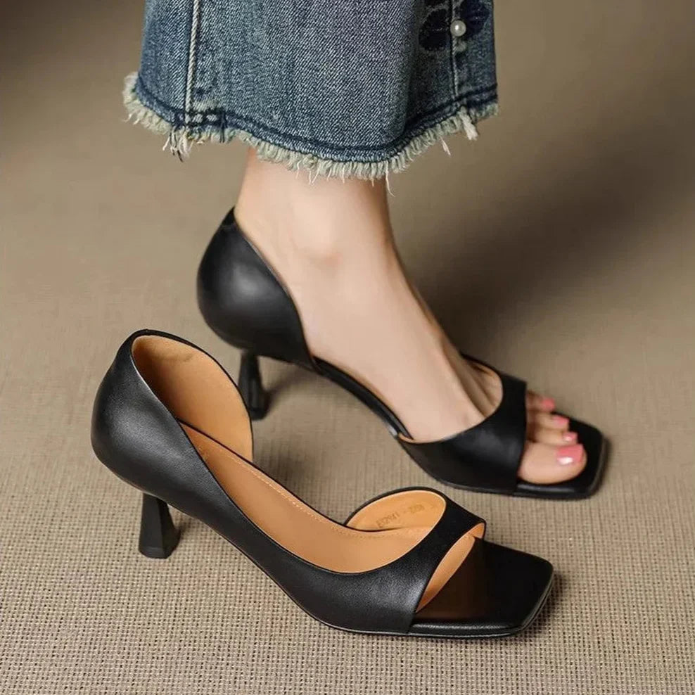 Valenti Leather Heels Red