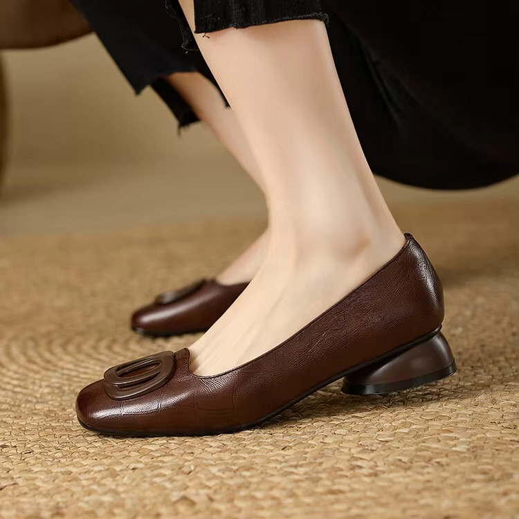 Opium - Leather Flats Brown