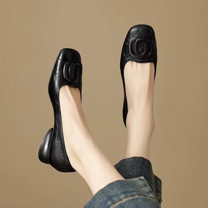 Opium - Leather Flats Black