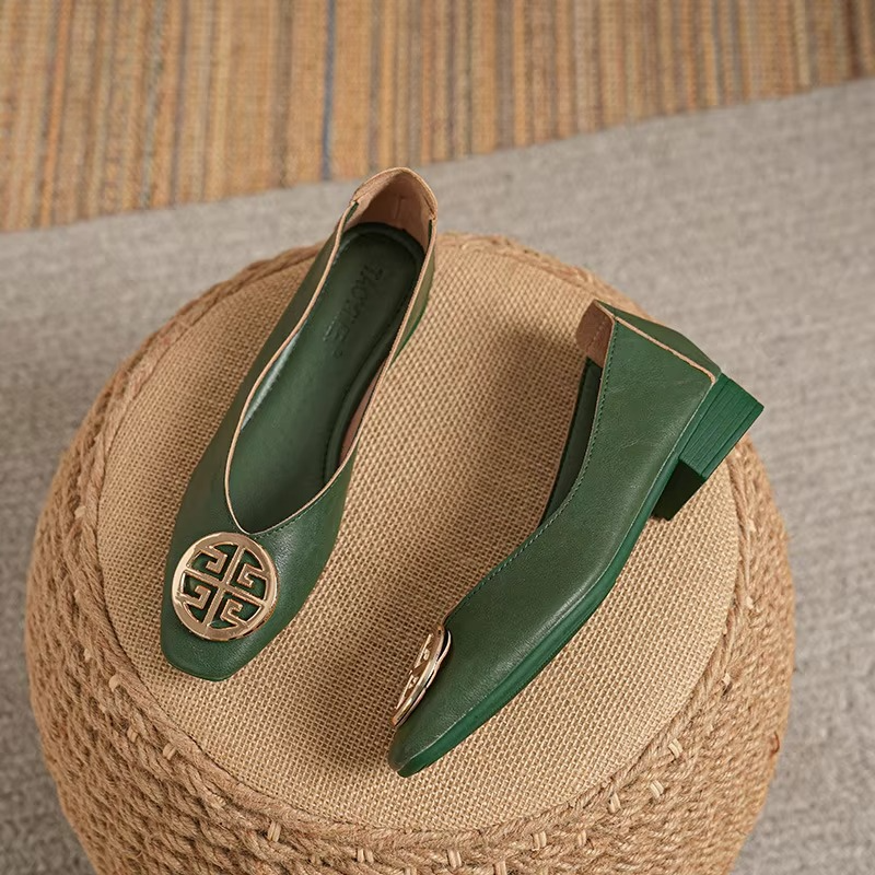 Orchard Leather Flats Red