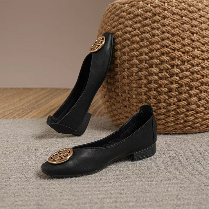 Orchard Leather Flats Red