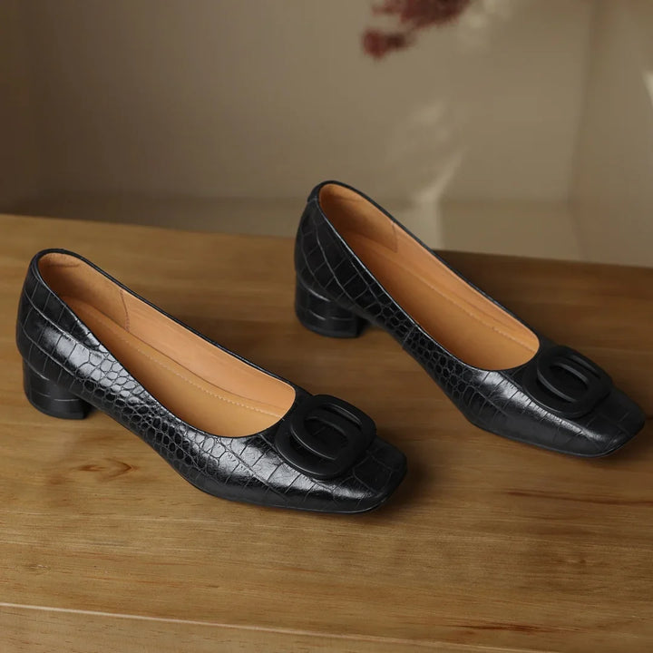 Opium Croc Leather Flats