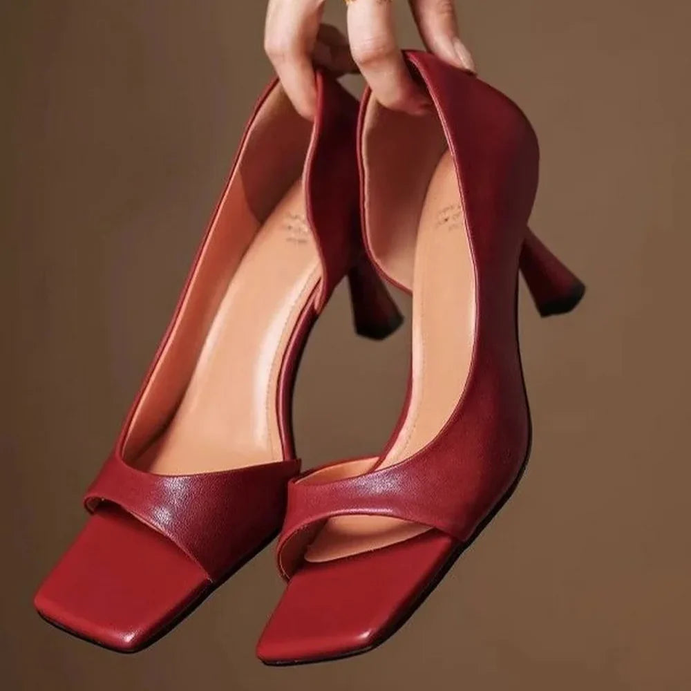 Valenti Leather Heels Black