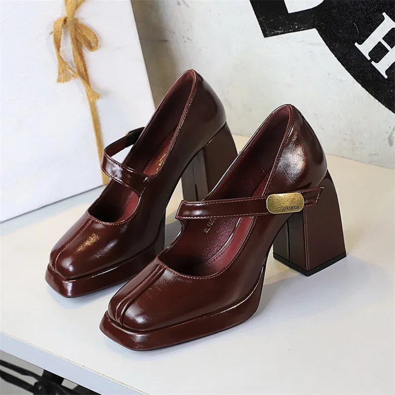 Elena™ | Chunky T-Strap Mary Jane Heels