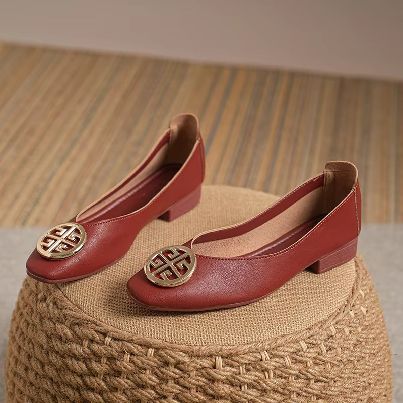 Orchard | Leather Square-Toe Flats