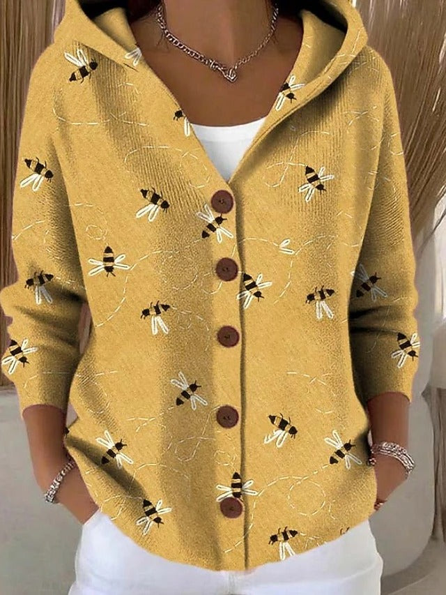 Leila Button Hooded Sweater