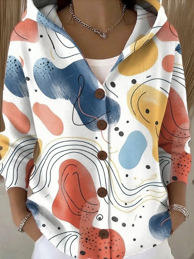 Leila Button Hooded Sweater