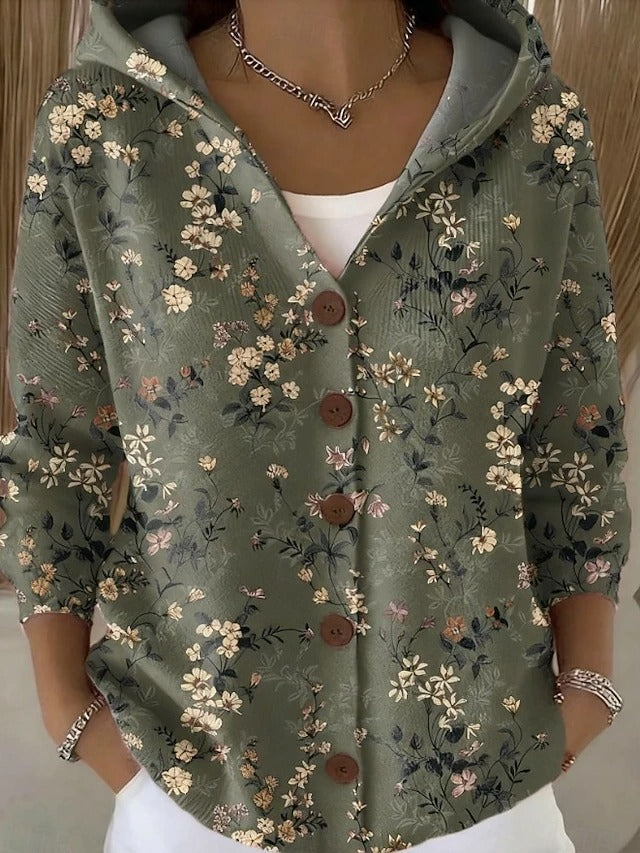 Leila Button Hooded Sweater