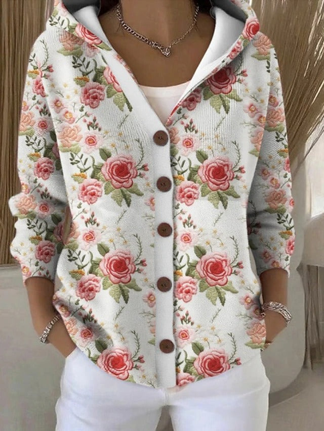 Leila Button Hooded Sweater