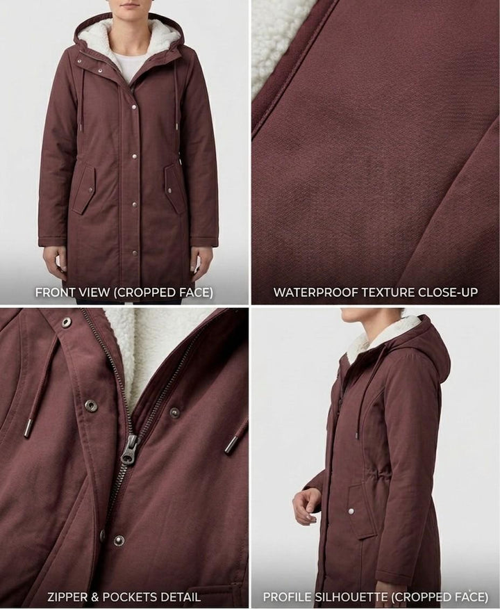 Marjorie Cozy Hooded Weatherproof Coat