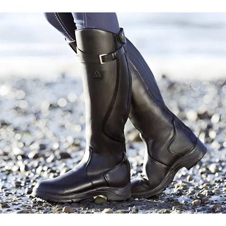 Cataleya | Leather Knee High Boots with Buckle Strap